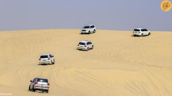 لذت طرفداران فوتبال از سافاری صحرای قطر